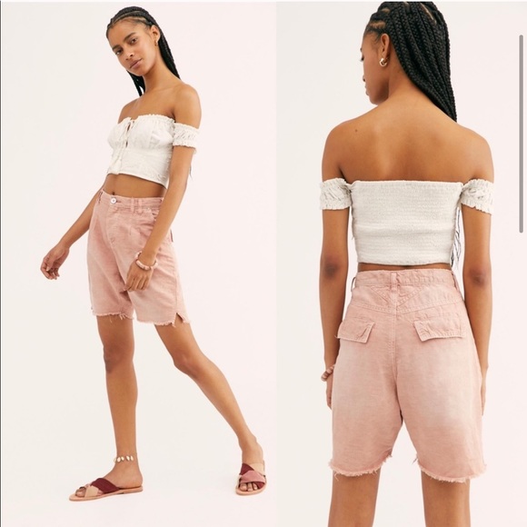 Free People Braided Rose Utility Harem Short 2 - Picture 2 of 3